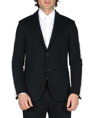 Fendi Track-stripe Blazer Jacket, Black | ModeSens