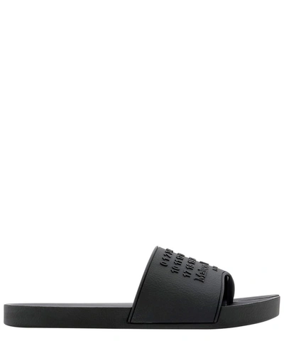 Maison Margiela Tabi Logo Slides In Black