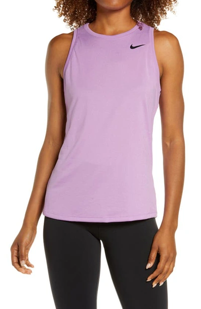 Nike Dri-fit Women's Training Tank In Violet Shock/ Black