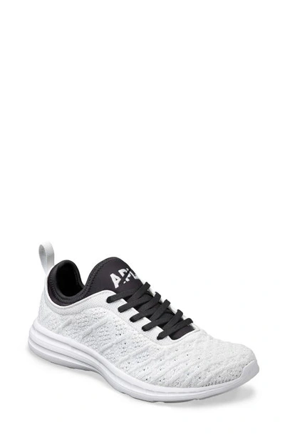 Apl Athletic Propulsion Labs Techloom Phantom Running Shoe In Metallic Pearl  Black & White