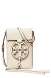 Tory Burch Miller Leather Phone Crossbody Bag In New Ivory