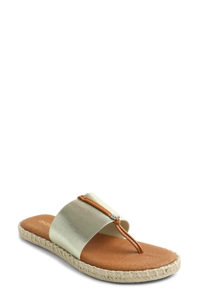 Andre Assous Women's Elle Stretchy Espadrille Thong Sandals In Platino