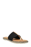 Andre Assous Women's Elle Stretchy Espadrille Thong Sandals In Black Fabric