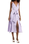 Amy Lynn Backless Satin Dress In Lilac