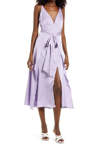 Amy Lynn Backless Satin Dress In Lilac