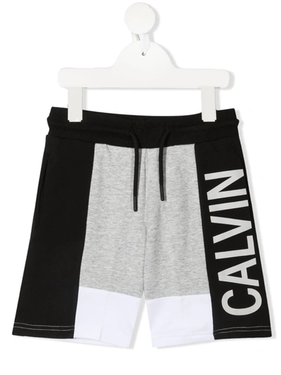 Calvin Klein Kids' Logo-print Track Shorts In Grey