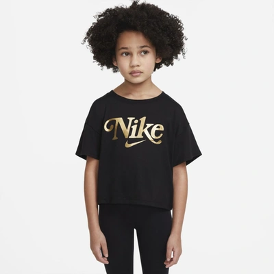 Nike Little Kids' T-shirt In Black