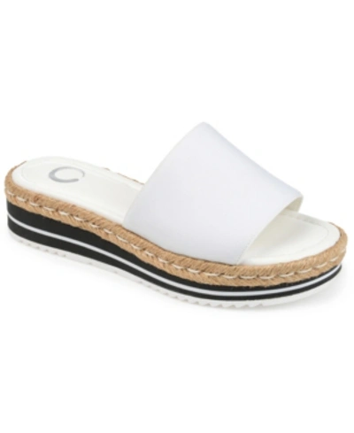 Journee Collection Women's Rosey Espadrille Platform Wedge Sandals In White