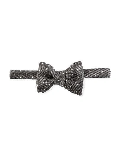 Tom Ford Textured Dot Bow Tie In Gray