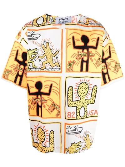 Etudes Studio Etudes X Keith Haring T-shirt With All-over Graphic Print In Multicolor
