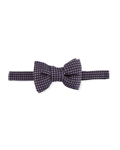 Tom Ford Textured Jacquard Bow Tie In Navy