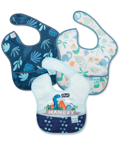 Bumkins 3-pack Superbib Waterproof Baby Bibs In Dinosaur