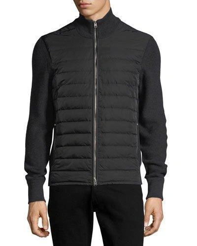 Tom Ford Quilted Zip-front Cardigan In Black