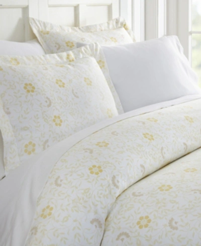 Ienjoy Home Tranquil Sleep Patterned Duvet Cover Set By The Home Collection, King/cal King In White Spring Vines