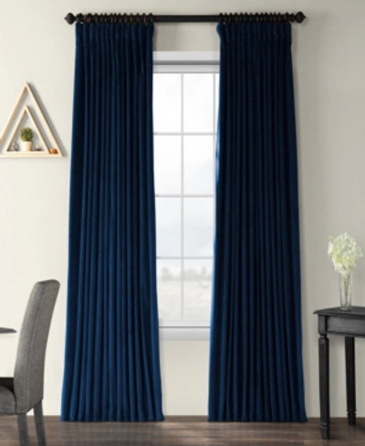 Exclusive Fabrics & Furnishings Signature Blackout Extra Wide Velvet Panel, 100" X 96" In Dark Blue