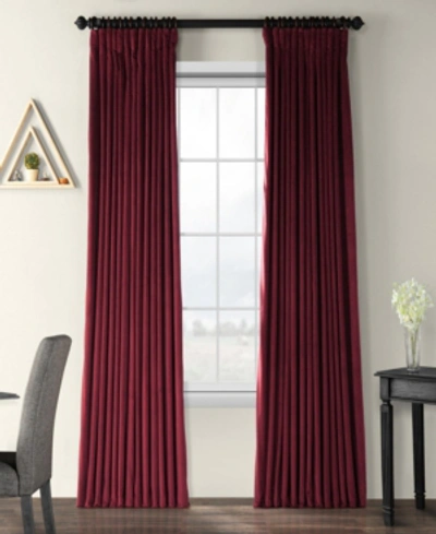 Exclusive Fabrics & Furnishings Signature Blackout Extra Wide Velvet Panel, 100" X 84" In Dark Red