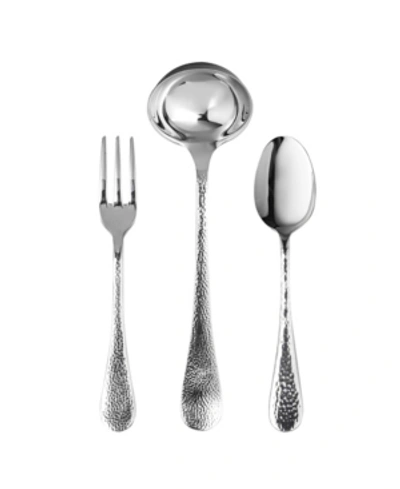 Mepra Serving Set Fork Flatware Set, Spoon And Ladle Linea Flatware Set, Set Of 3 In Silver-tone