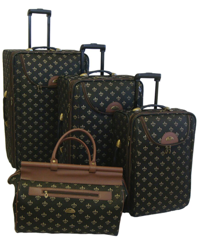 American Flyer Lyon 4 Piece Luggage Set In Black