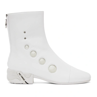 Raf Simons White Solaris-21 High Zip-up Boots In White