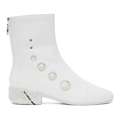 Raf Simons White Solaris-21 High Zip-up Boots