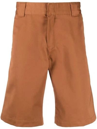 Carhartt Logo-patch Chino Shorts In Brown