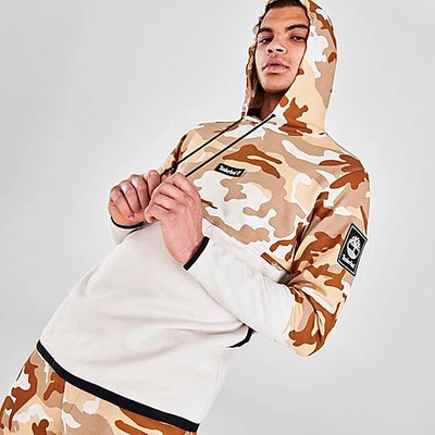 Timberland Mens Camo Hoodie In White/sand/camo