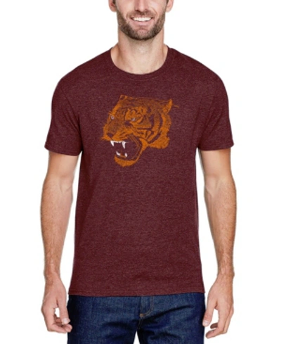 La Pop Art Men's Premium Blend Word Art Beast Mode T-shirt In Burgundy