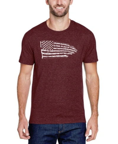 La Pop Art Men's Premium Blend Word Art Pledge Of Allegiance Flag T-shirt In Burgundy