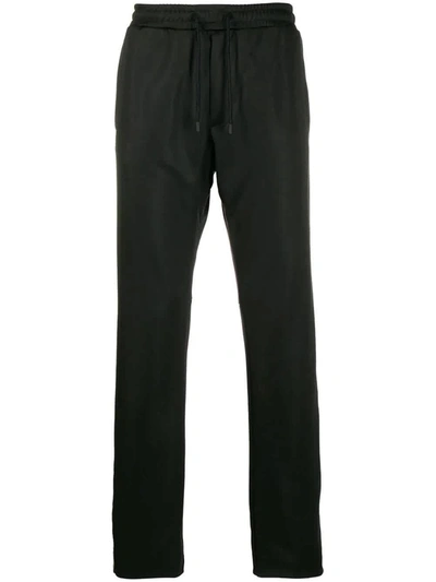 Fendi Mens Black Logo-stripe Tracksuit Trousers In Black,gold Tone