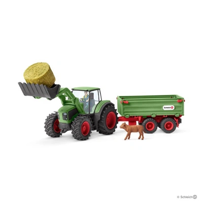 Schleich Babies'  Tractor With Trailer One Size In White