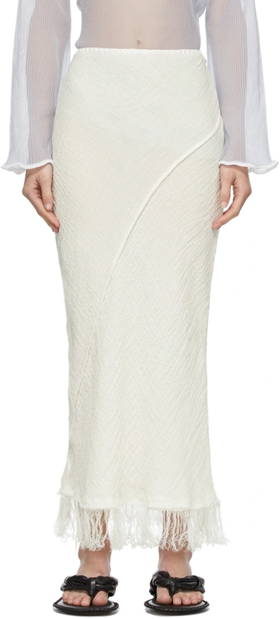 Acne Studios High-waisted Fringe-detail Skirt In White