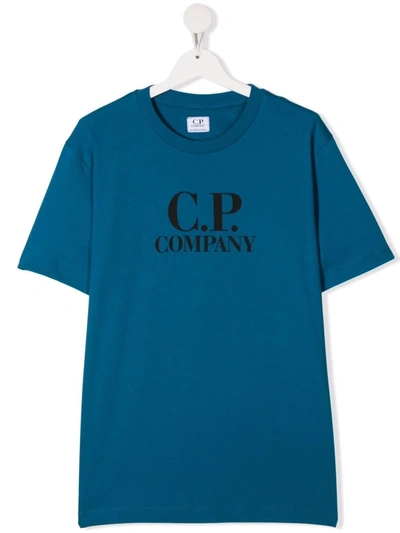 C.p. Company Teen Goggle-print Cotton T-shirt In Blue