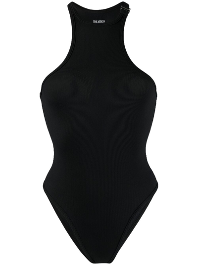 Attico Matte Sport One Piece Swimsuit In Black