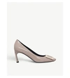 Roger Vivier Belle Vivier Trompette Patent-leather Courts In Grey