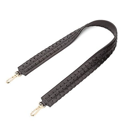 Loewe Laced Leather Strap In Black