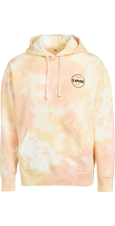 Levi's Relaxed Fit Swirl Logo Hoodie In Pink Multi