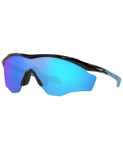Oakley M2 Frame Xl Prizm Sapphire Sport Mens Sunglasses Oo9343 934321 45 In Polished Black,prizm Sapphire