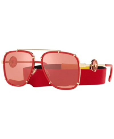 Versace Ve2233 Red Male Sunglasses - Atterley In Pink Mirror Red