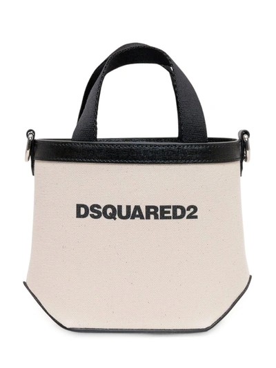 Dsquared2 Logo Print Mini Tote Bag In White