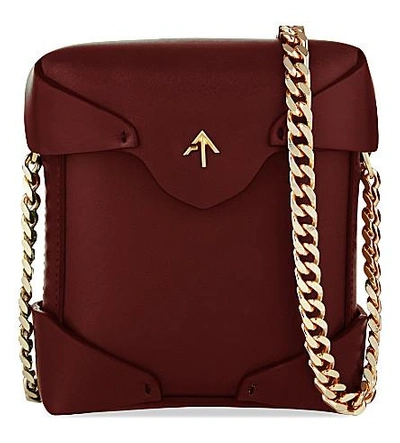 Manu Atelier Micro Pristine Leather Shoulder Bag In Red