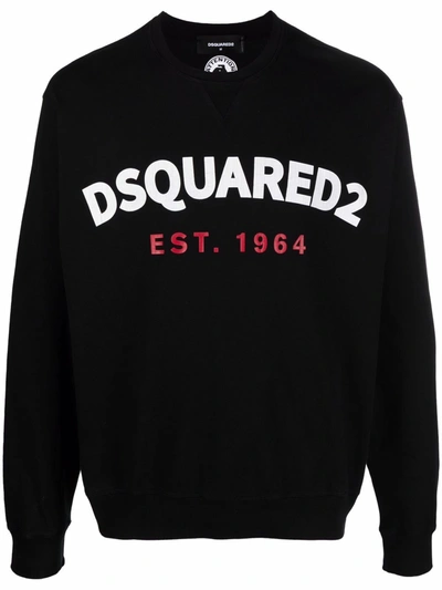 Dsquared2 100% Cotton Sweatshirt In Black