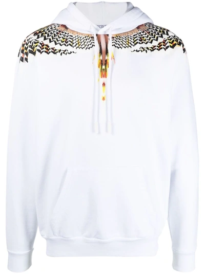 Marcelo Burlon County Of Milan Sweatshirt Grizzly Wings Regular Hoodie In White,black,yellow