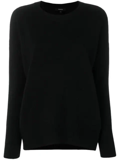 Theory Karenia Cashmere Crewneck Pullover Sweater In Black