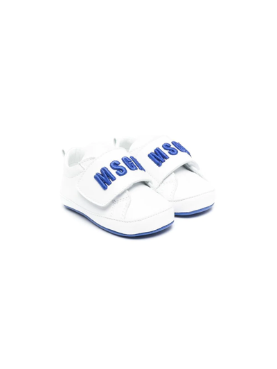 Msgm Babies' Logo-embroidered Trainers In White
