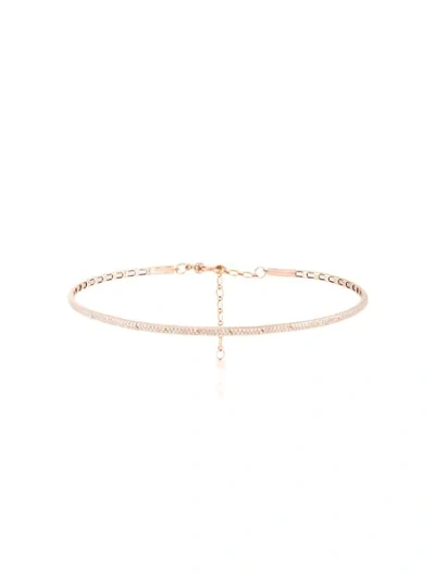 Shay 18k Rose Gold Full Pavé Diamond Choker In Metallic