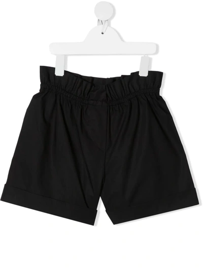 Miss Blumarine Kids' Elasticated Waist Wide Leg Shorts In Black