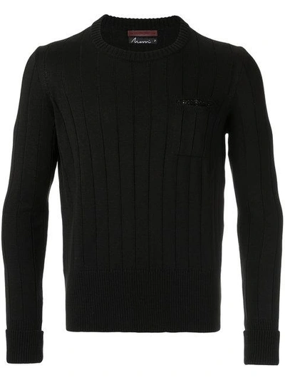À La Garçonne Knitted Pullover In Black