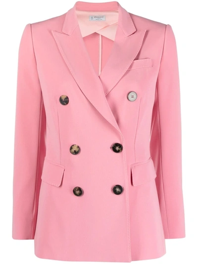 Alberto Biani Double-breasted Blazer In Pink Cady