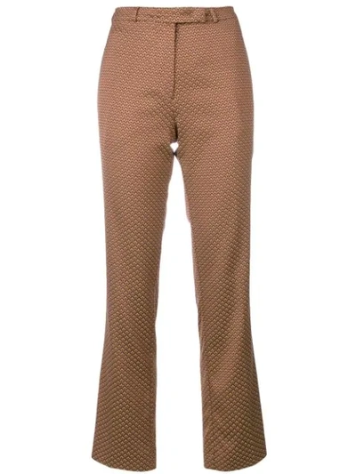 Etro Violante Floral-jacquard Cropped Trousers In Pink