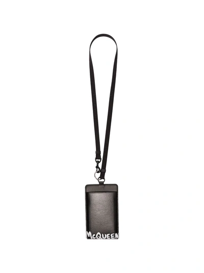 Alexander Mcqueen Logo-print Leather Smartphone Case In Black